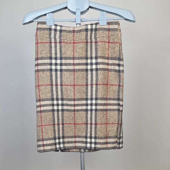 Burberry London Vintage Wool Skirt – Beige Nova Check – Made in Italy - S - Picture 6 of 13